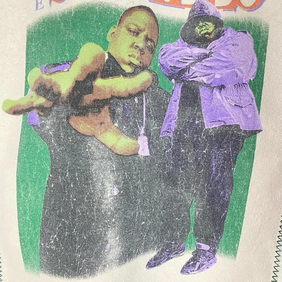 Notorious BIG Flannel Shirt Mens Large Medium Unisex Biggie Smalls Retro Plaid - Picture 8 of 15